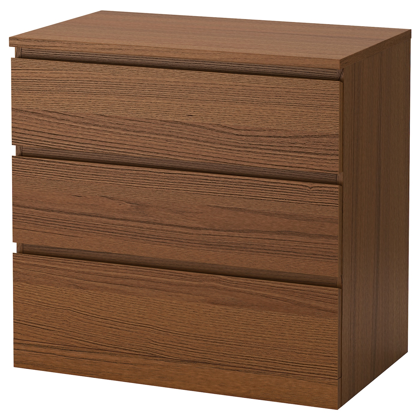

Комод с 3 ящиками IKEA МАЛЬМ коричневая морилка ясеневый шпон 804.035.59