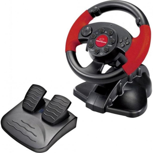 

Проводной игровой руль Esperanza USB PC/PS3/PS2 Black/Red (EG103)