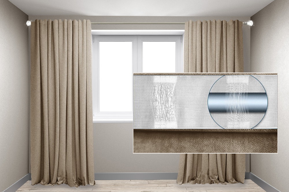 

Комплект штор на трубу Декор-Ин Микровелюр 150x250 2 штуки Бежевые