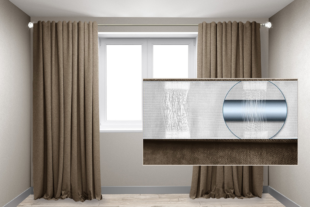 

Комплект штор на трубу Декор-Ин Микровелюр 250x255 2 штуки Капучино