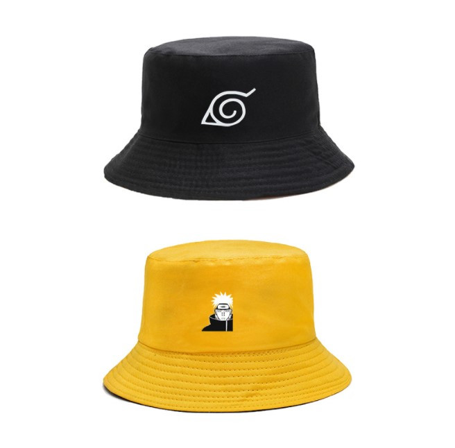 

Панама Jsstore Аниме Знак и Фото Наруто 56-58 см Черно-Желтая Двухсторонняя
