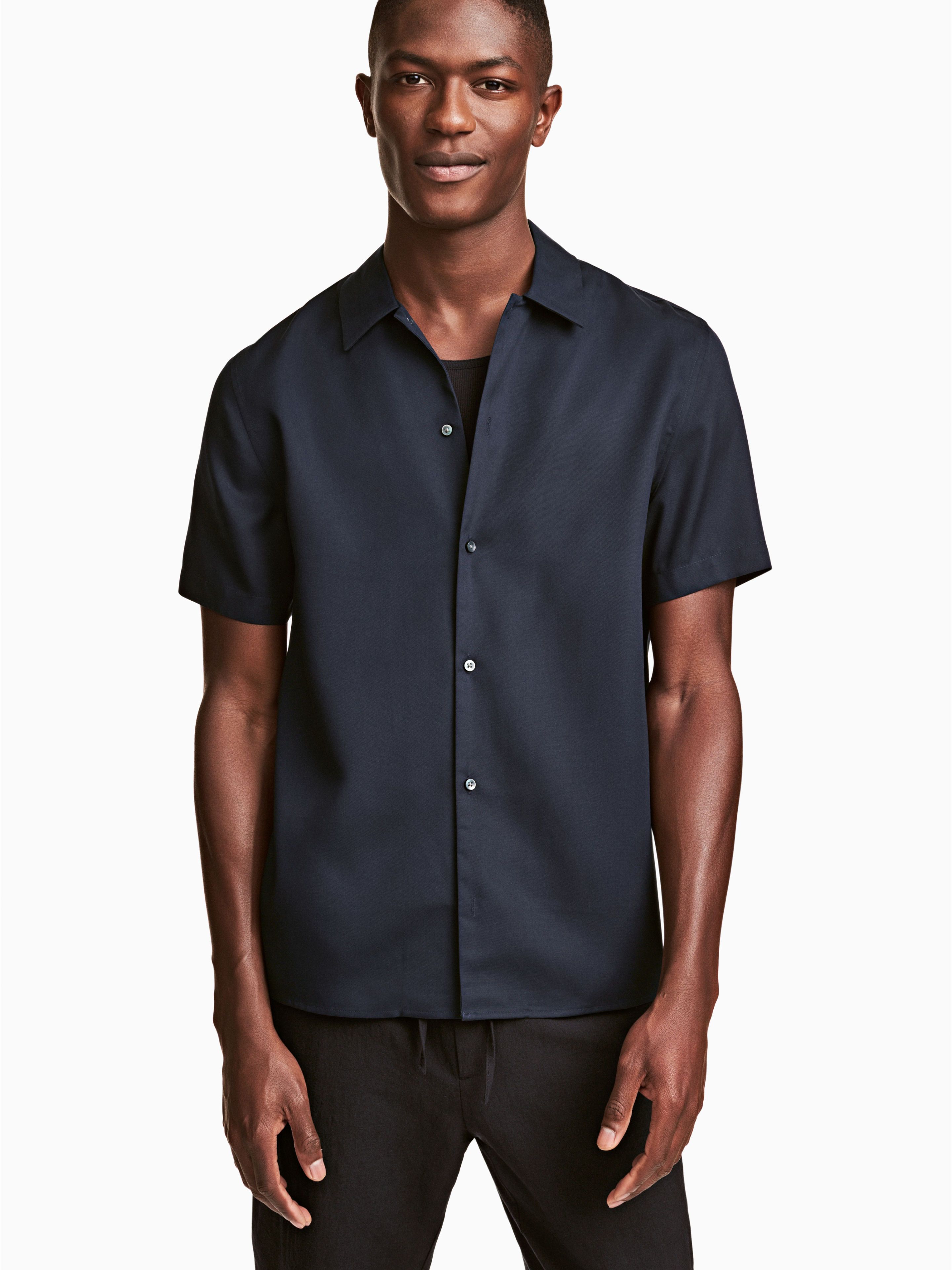 

Рубашка H&M 4746735-AAQJ M Темно-синяя
