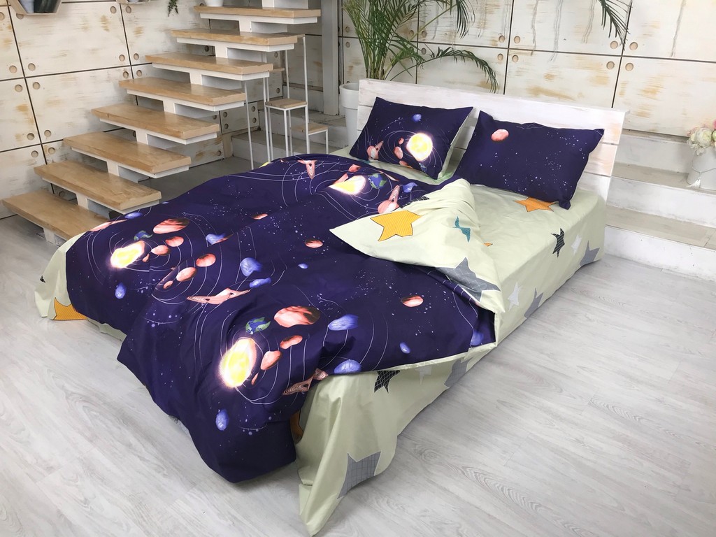 

Постельное белье CottonTwill Сатин Планетарий Семейный 2 х 145х215 см ( FB26395CT)