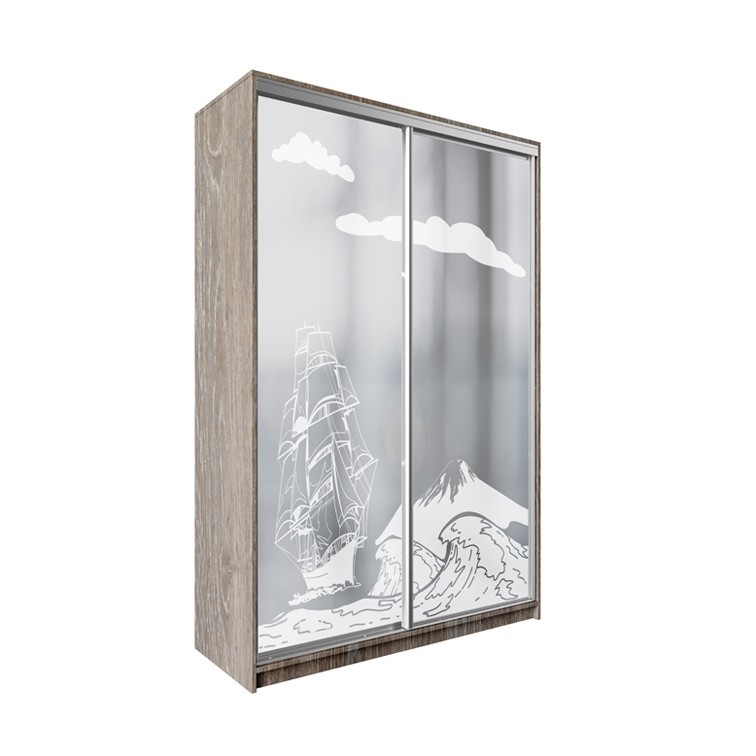 

Шкаф-купе ДЕКОР SM01 Р0219 Зеркало 240 x 160 x 60 см двухдверный Дуб сонома трюфель