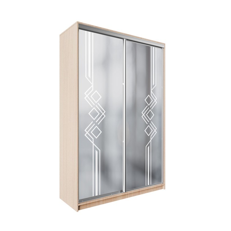 

Шкаф-купе ДЕКОР SM01 Р0054 Зеркало 240 x 150 x 60 см двухдверный Дуб молочный