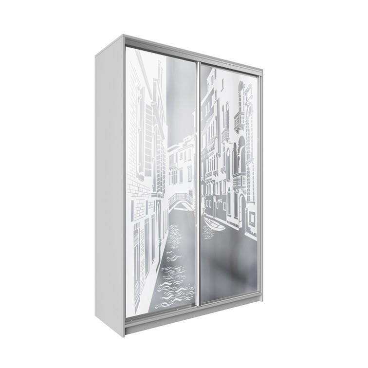 

Шкаф-купе ДЕКОР SM02 Arht_19 Зеркало 240 x 200 x 60 см двухдверный Аляска белая