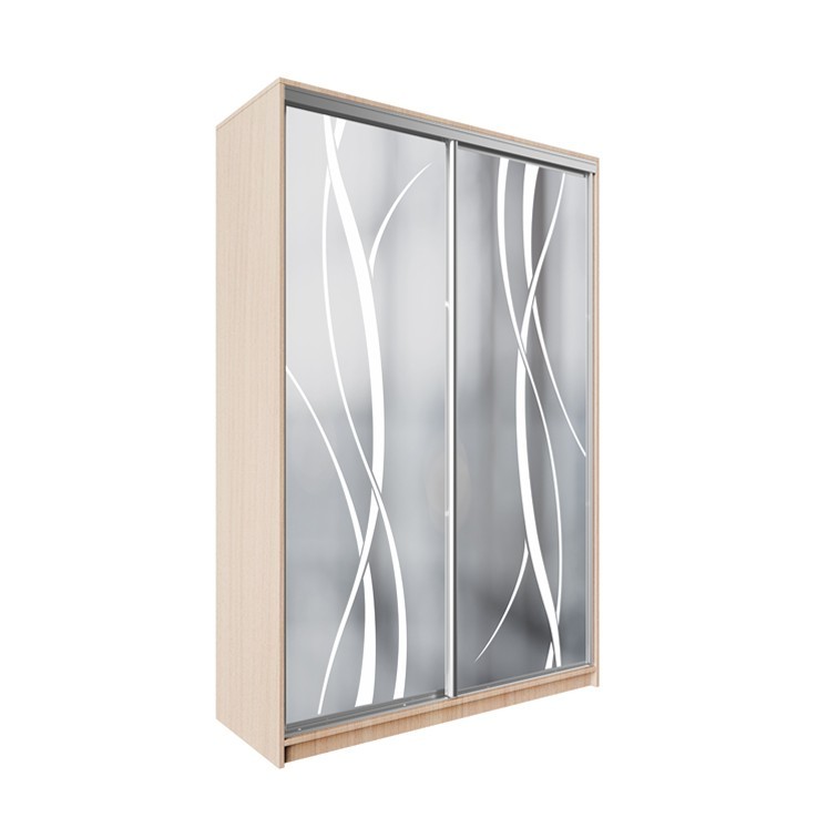 

Шкаф-купе ДЕКОР SM01 Р0116 Зеркало 240 x 150 x 60 см двухдверный Дуб молочный