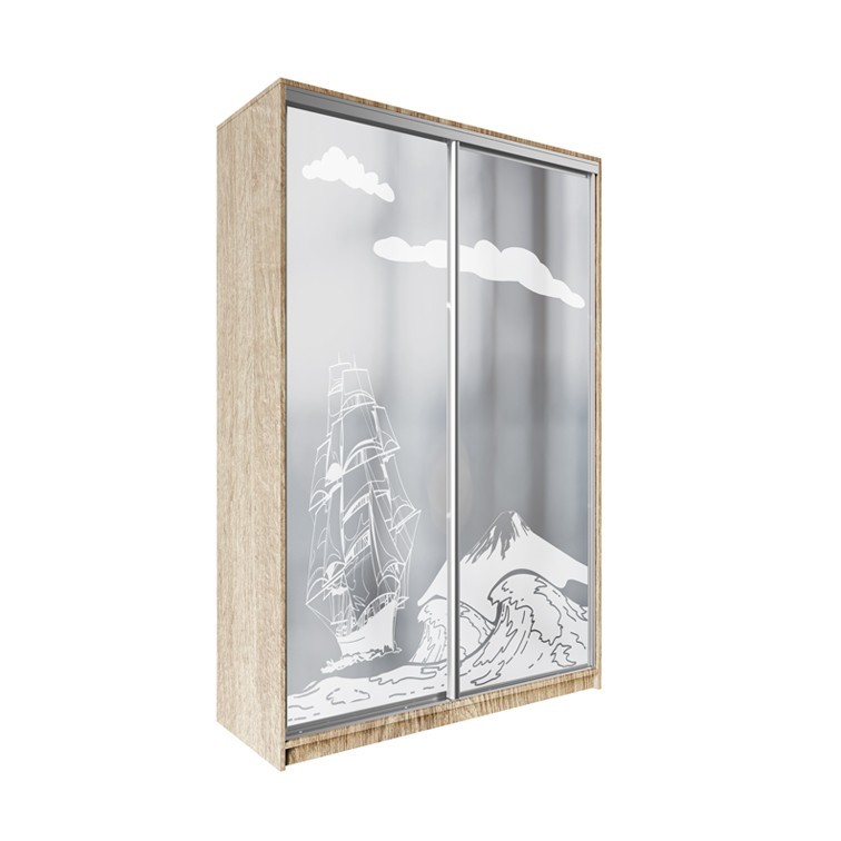 

Шкаф-купе ДЕКОР SM01 Р0219 Зеркало 240 x 170 x 60 см двухдверный Дуб сонома