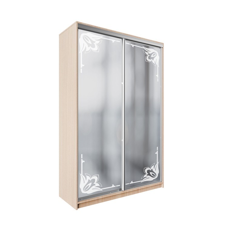 

Шкаф-купе ДЕКОР SM02 Р0216 Зеркало 240 x 200 x 60 см двухдверный Дуб молочный