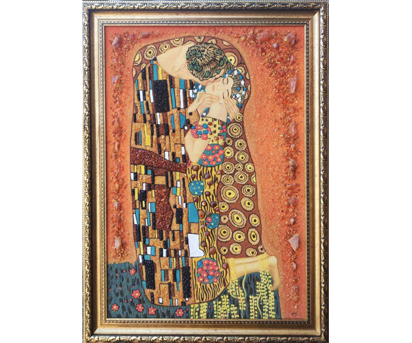 

Картина из янтаря Поцелуй (Густав Климт), 60x80см Янтарная долина (bf-gus-kl)