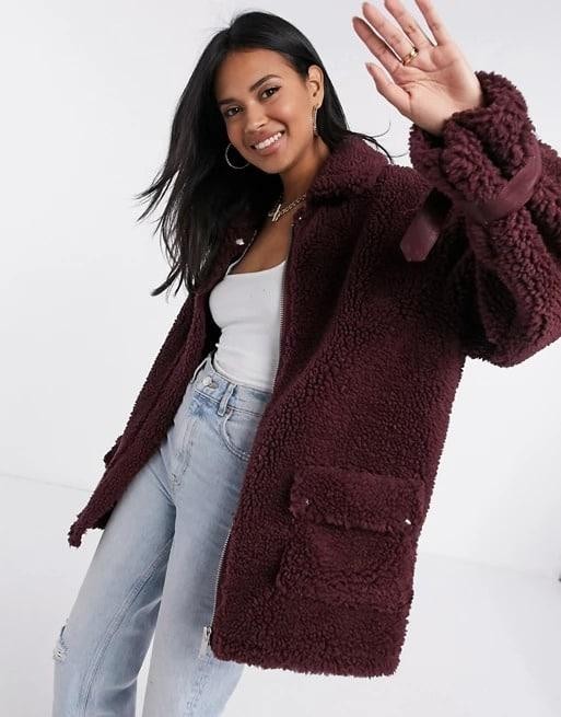 

Куртка Missguided 38 бордовая 4500124565