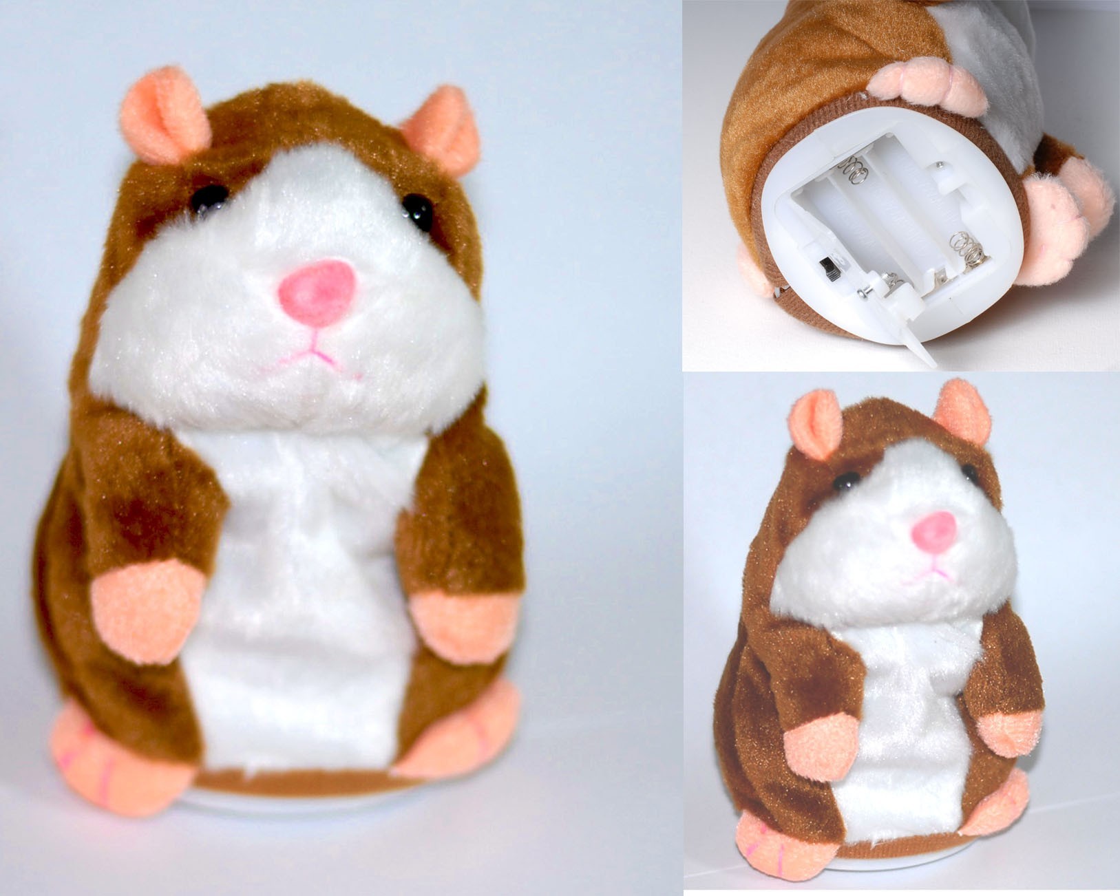 

Говорящий хомяк | Прыгающий хомяк повторюшка Светло-Коричневый с белым ForFun