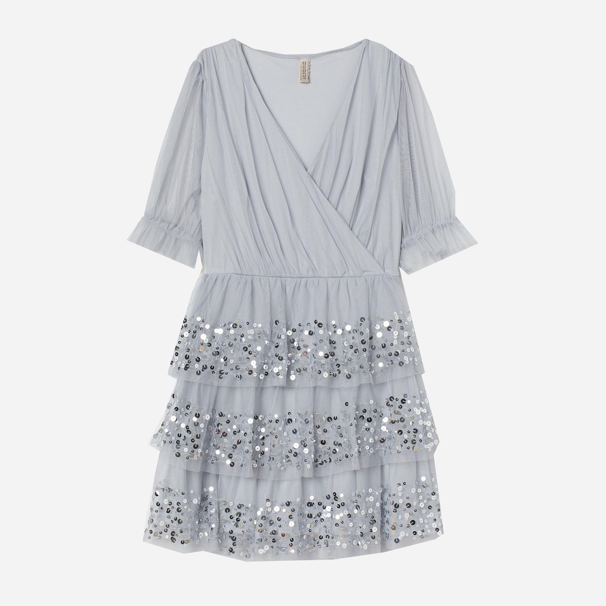

Платье H&M 8781861-AAFI M Голубое с серебристым
