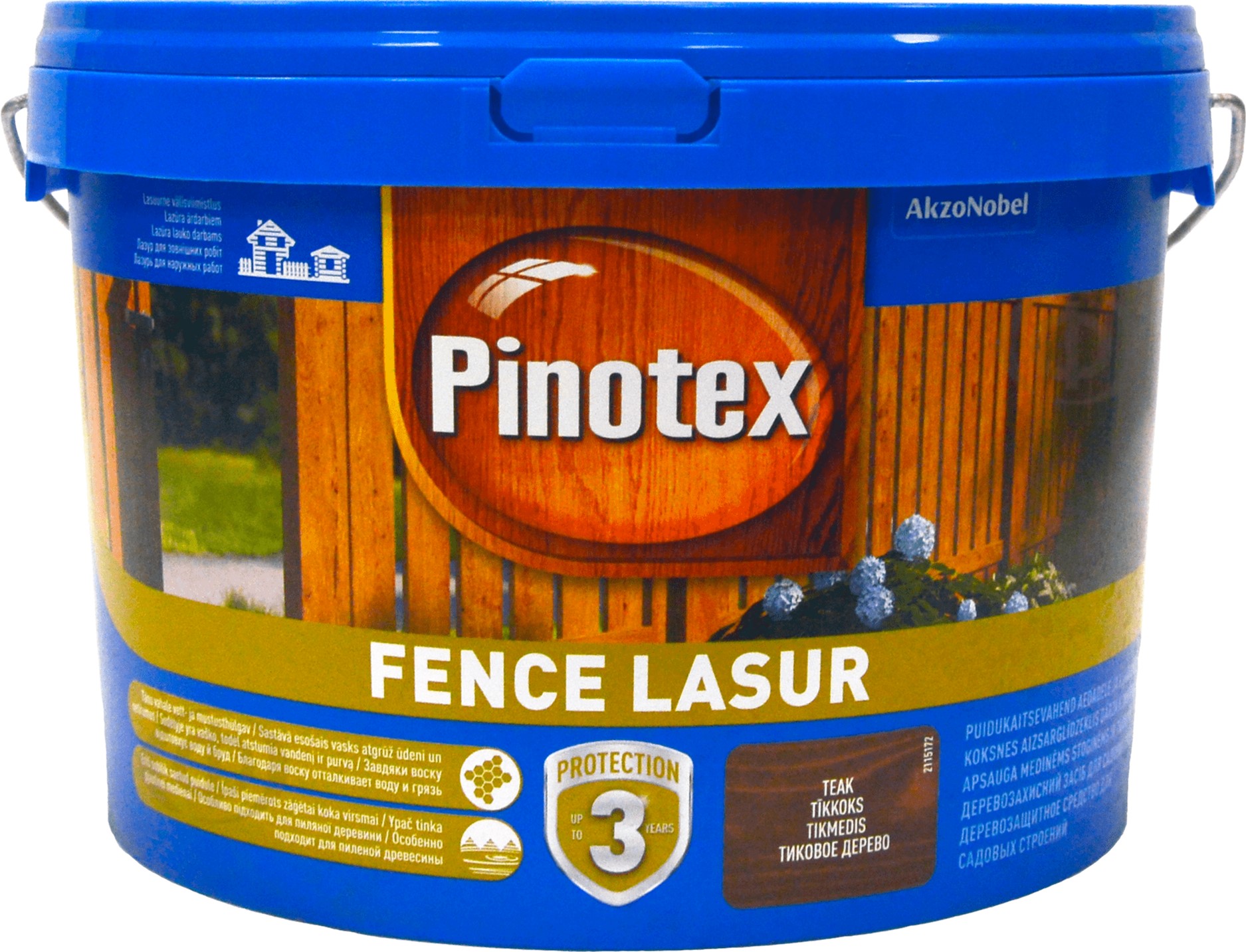 

Лазурь Pinotex Fence Lasur - матовая водная пропитка для дерева, лазурная, с декоративным эффектом, орегон, 2.5 л (5309230)
