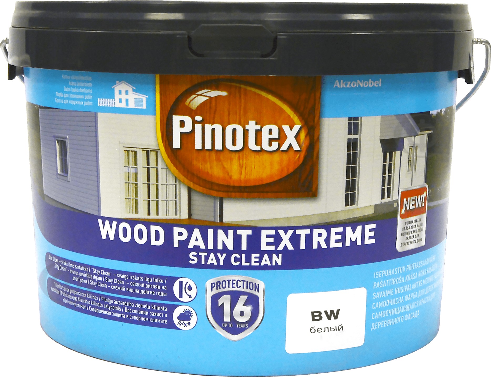 

Краска Pinotex Wood Paint Extreme - полуматовая водная краска для дерева, самоочищающаяся, белая, BW, 2.5 л (5310523)