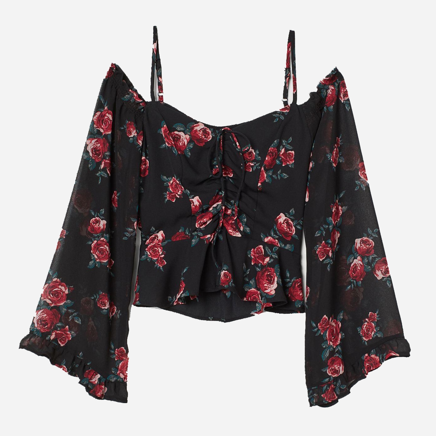

Топ H&M 8286440-ACET 38 Черный с красным