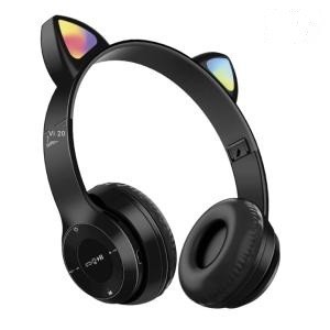 

​Бездротові Bluetooth навушники з вушками з LED підсвічуванням XY-205 Чорного кольору