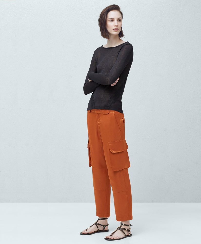 

Штани MANGO MNG61063047 40 Теракотовий