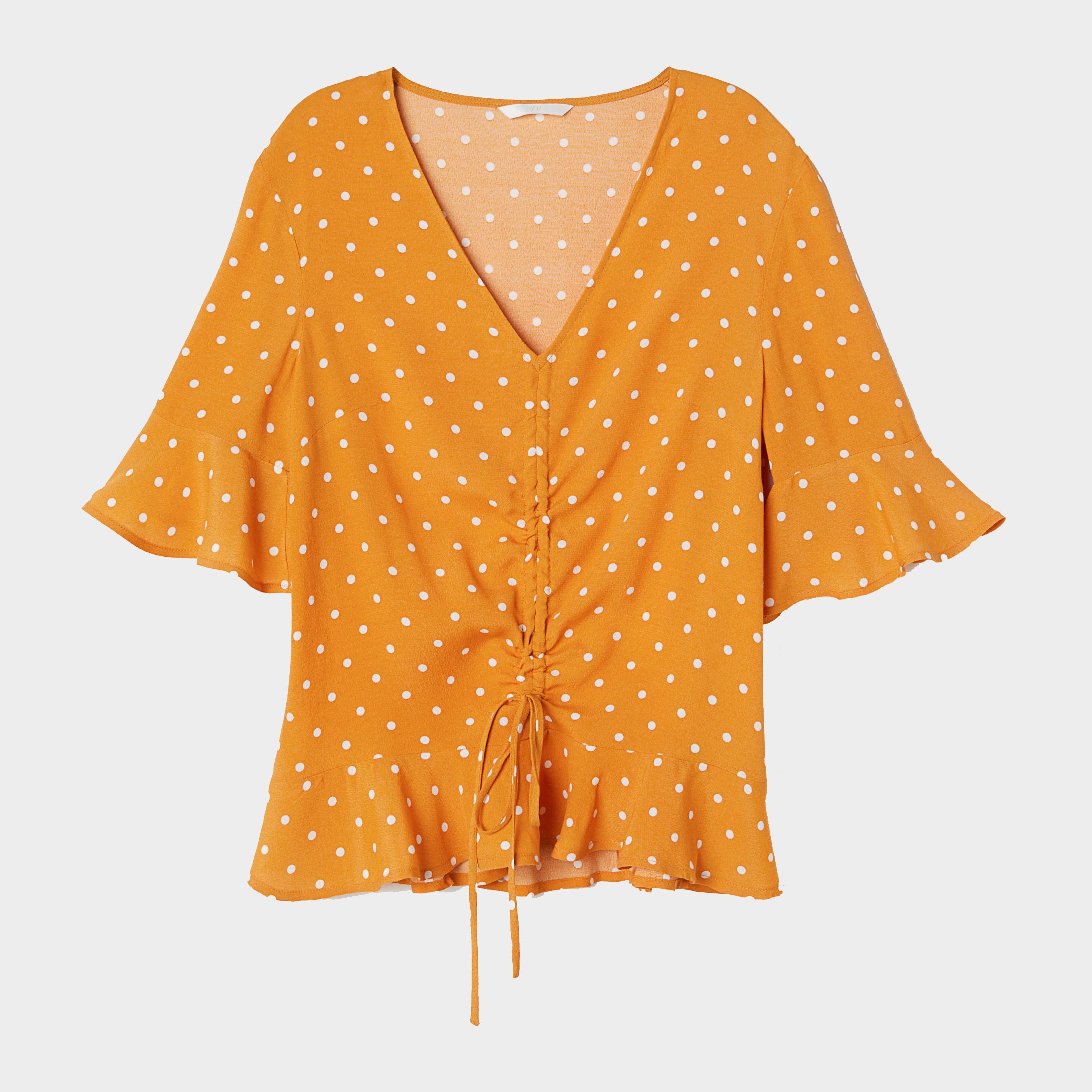 

Блузка H&M 6271977-ADVK 38 Горчичная с белым