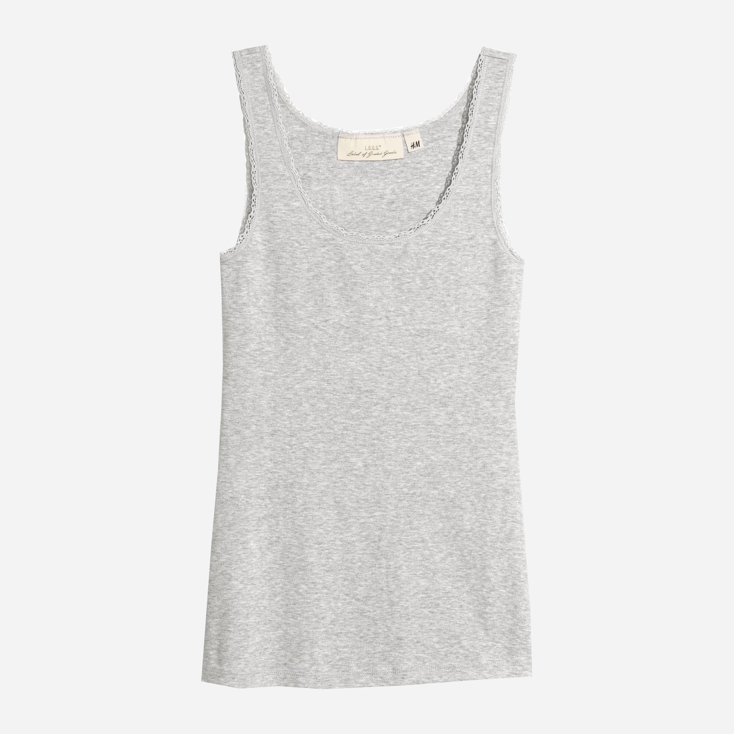 

Майка H&M 5727971-AAUF XS Белая с серым