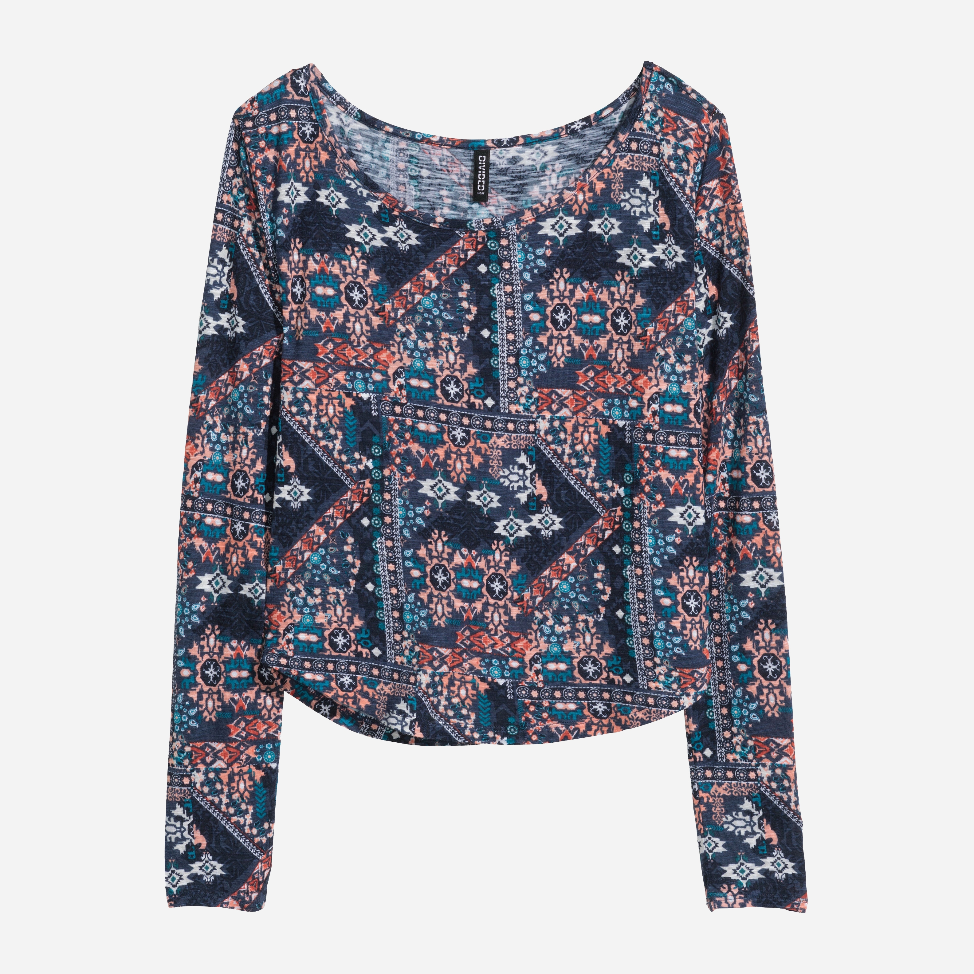 

Блузка H&M 3281752-z M Темно-синяя с разноцветным