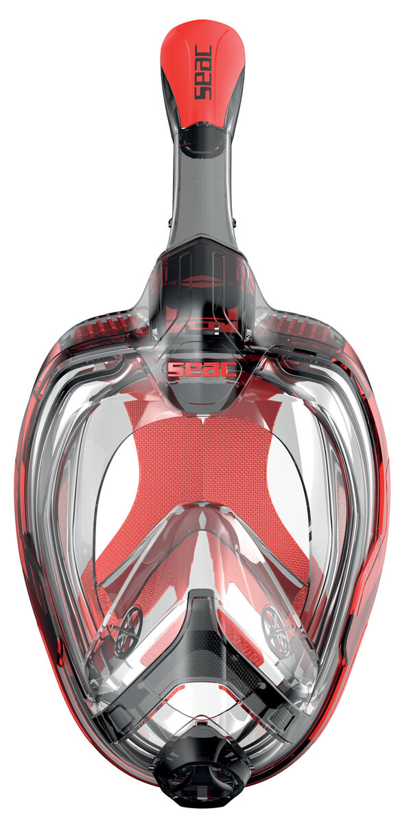 

Маска повнолицьова для снорклінгу Seac UNICA червоно-чорна силікон прозорий L/XL (1700001001742A)