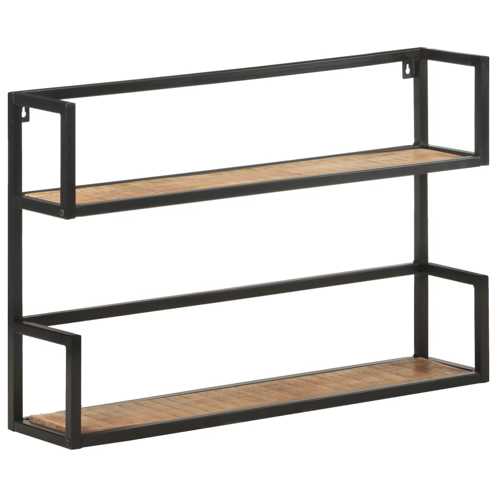 

Полиця настінна Shumee 80x20x60 см деревина манго чорна 321072