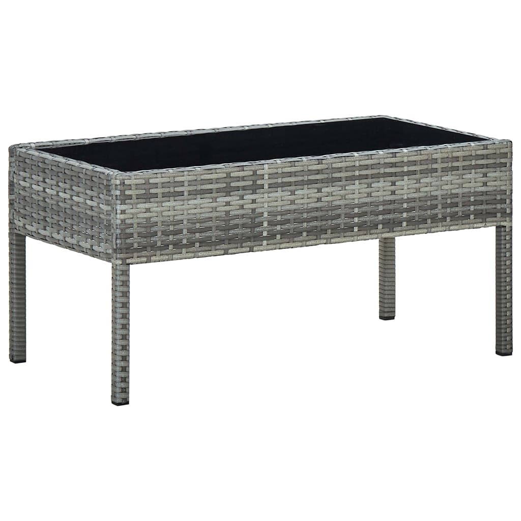 

Садовий стіл Shumee 75x40x37 см штучний ротанг сірий 45905
