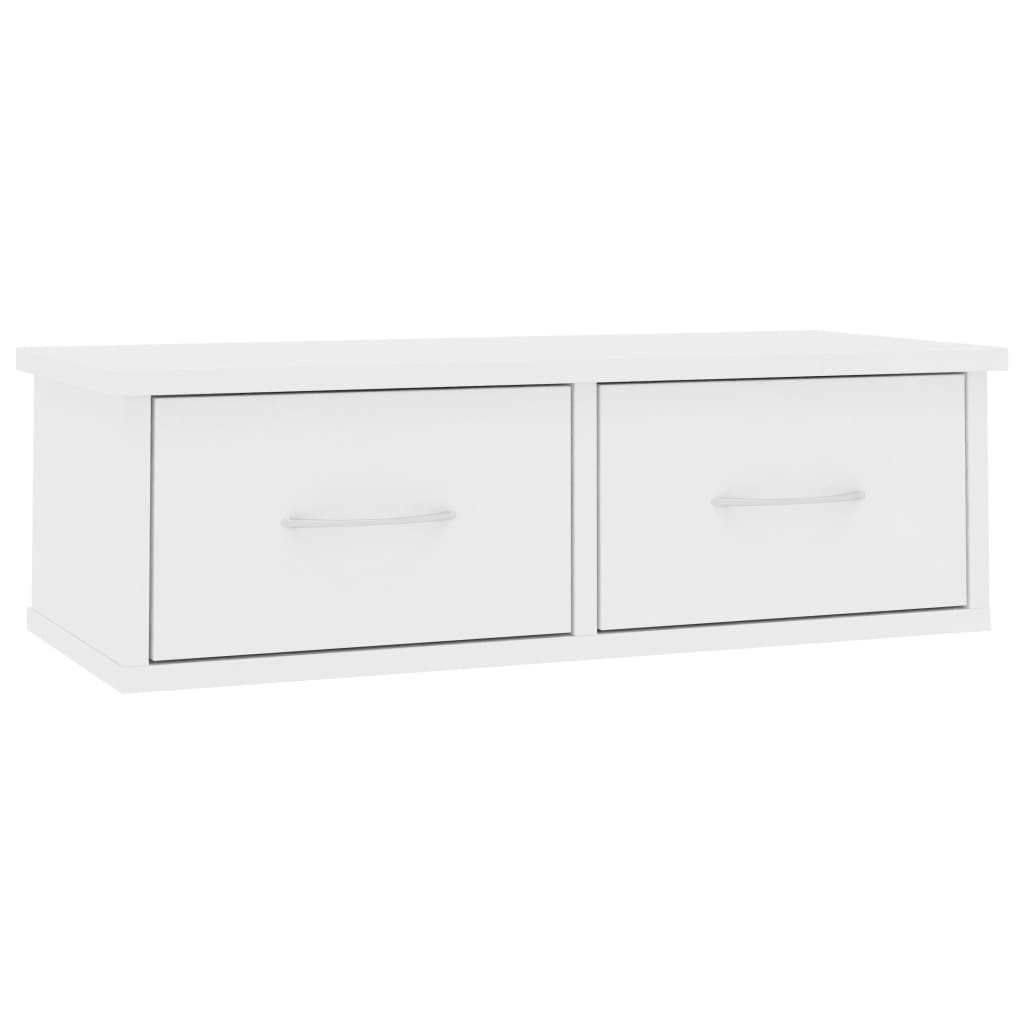 

Полиця настінна Shumee з висувними ящиками 60x26x185 см ДСП біла 800585