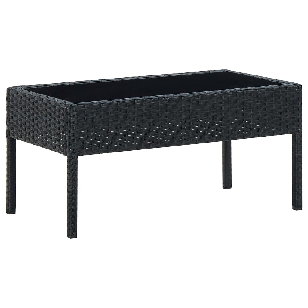 

Садовий стіл Shumee 75x40x37 см штучний ротанг чорний 45904