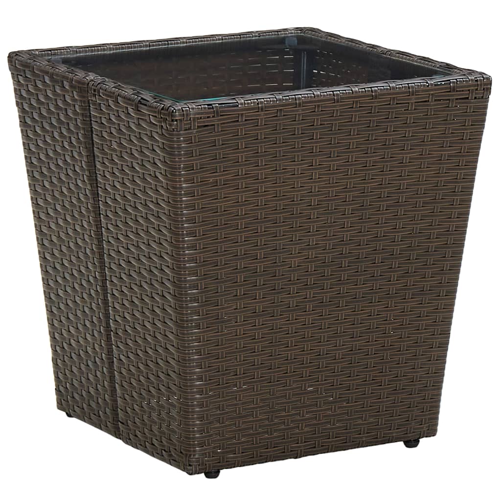 

Чайний стіл Shumee 415x415x44 см штучний ротанг і скло коричневий 310558
