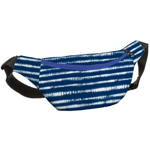 

Сумка на пояс бананка Bumbag Presentville Белые полосы на синем фоне 27х16 см