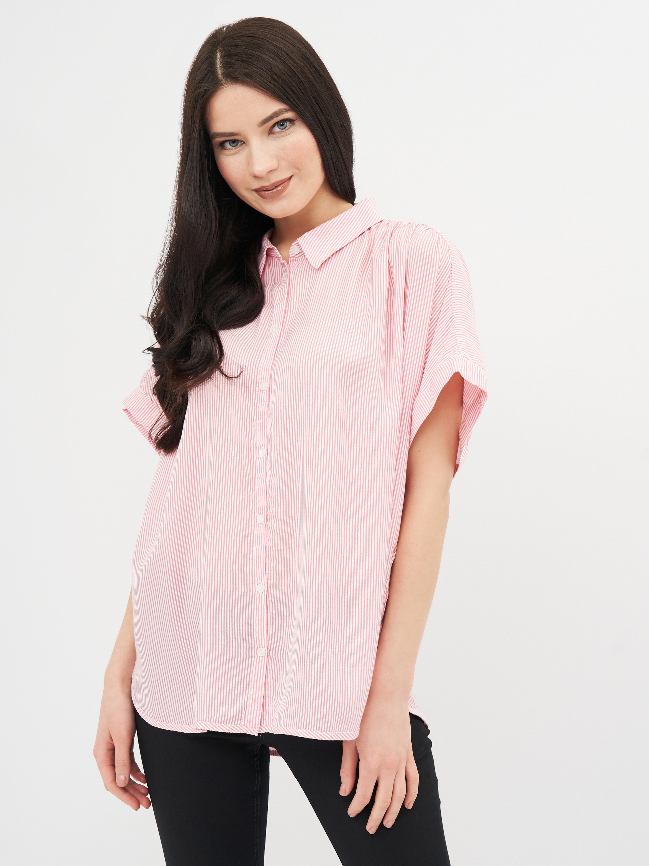 

Рубашка H&M 1902-5061309  Розовая в полоску, Рубашка H&M 1902-5061309 34 Розовая в полоску