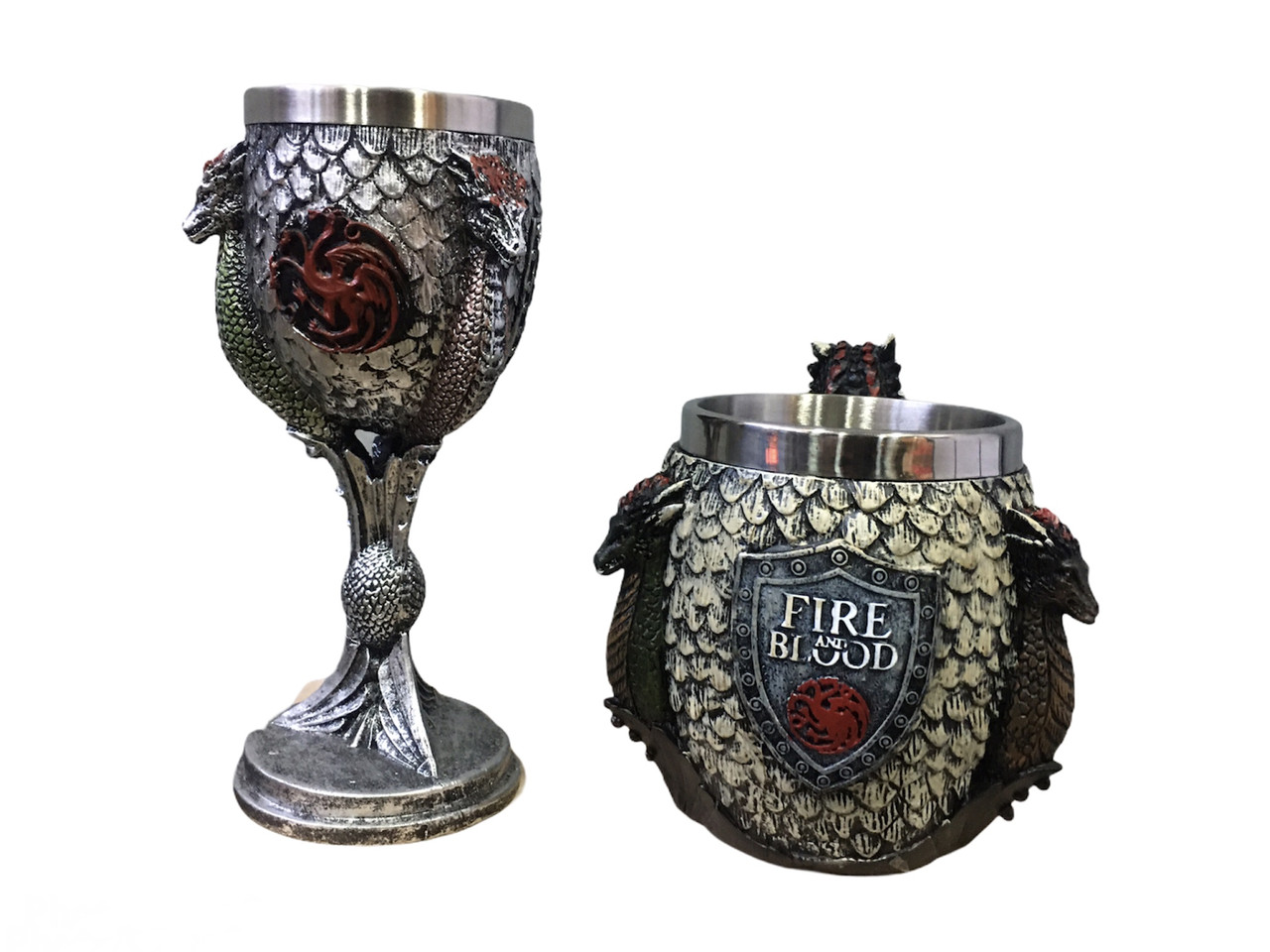 

Подарочный Набор чашка и бокал 3D Игра Престолов Fire and Blood Таргариен 400/200мл