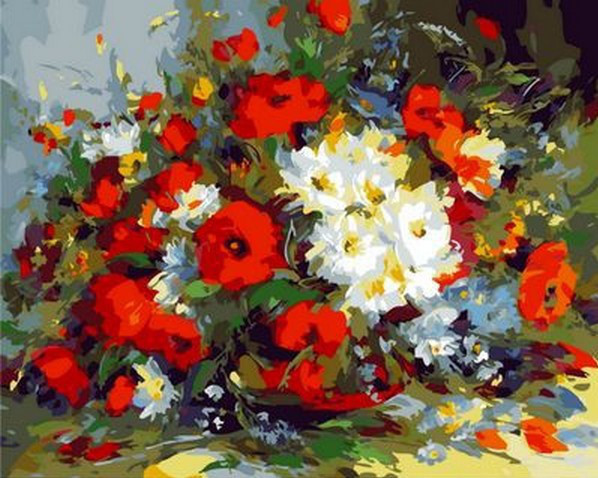 

Картина по номерам Q910 Маки и ромашки. Худ. Александр Сергеев, 40x50 см., Mariposa