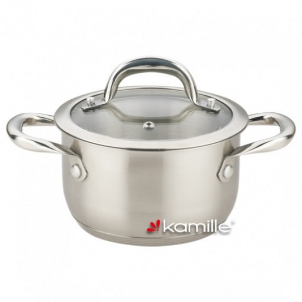 

Кастрюля из нержавеющей стали с крышкой 2.0 л Kamille Ø16 см