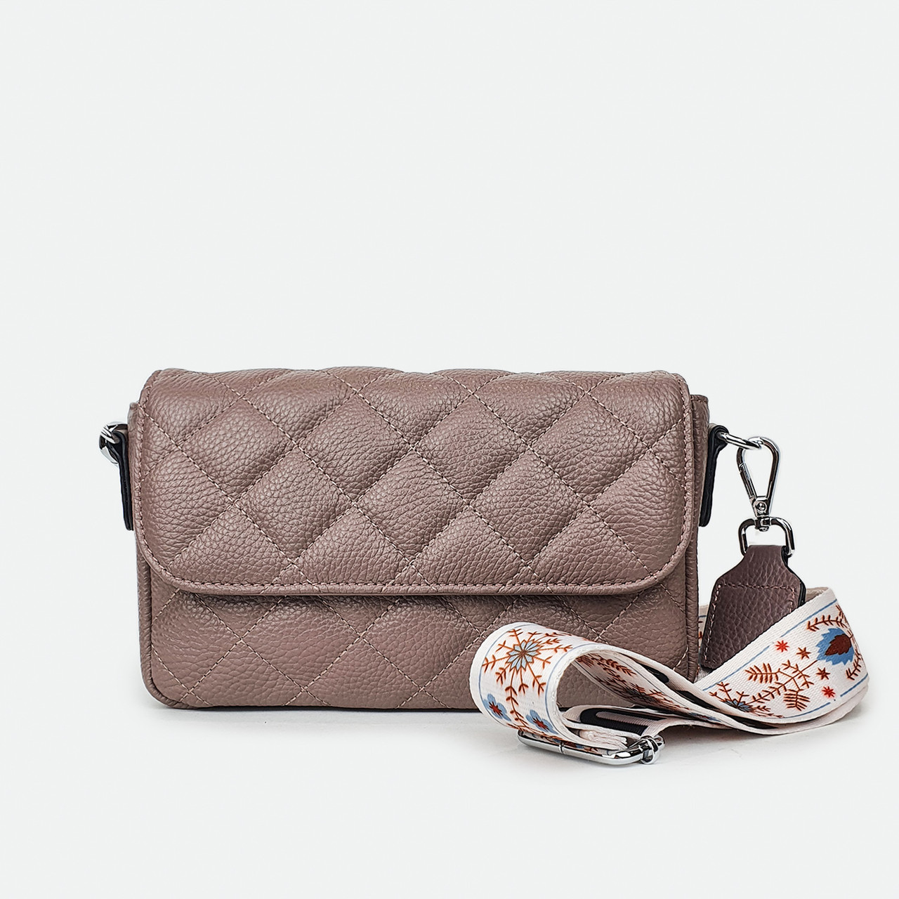 

Стеганая маленькая женская сумка кожаная розовая Fashion 3013