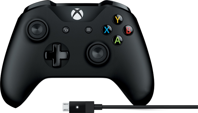 

Беспроводной геймпад Microsoft Xbox One Black + USB кабель для Windows (4N6-00002)