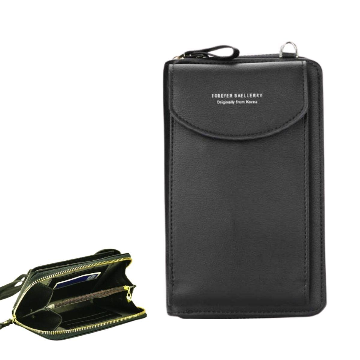 

Женский клатч кошелек Forever Baellerry black сумка портмоне для документов из искусственной кожи черная