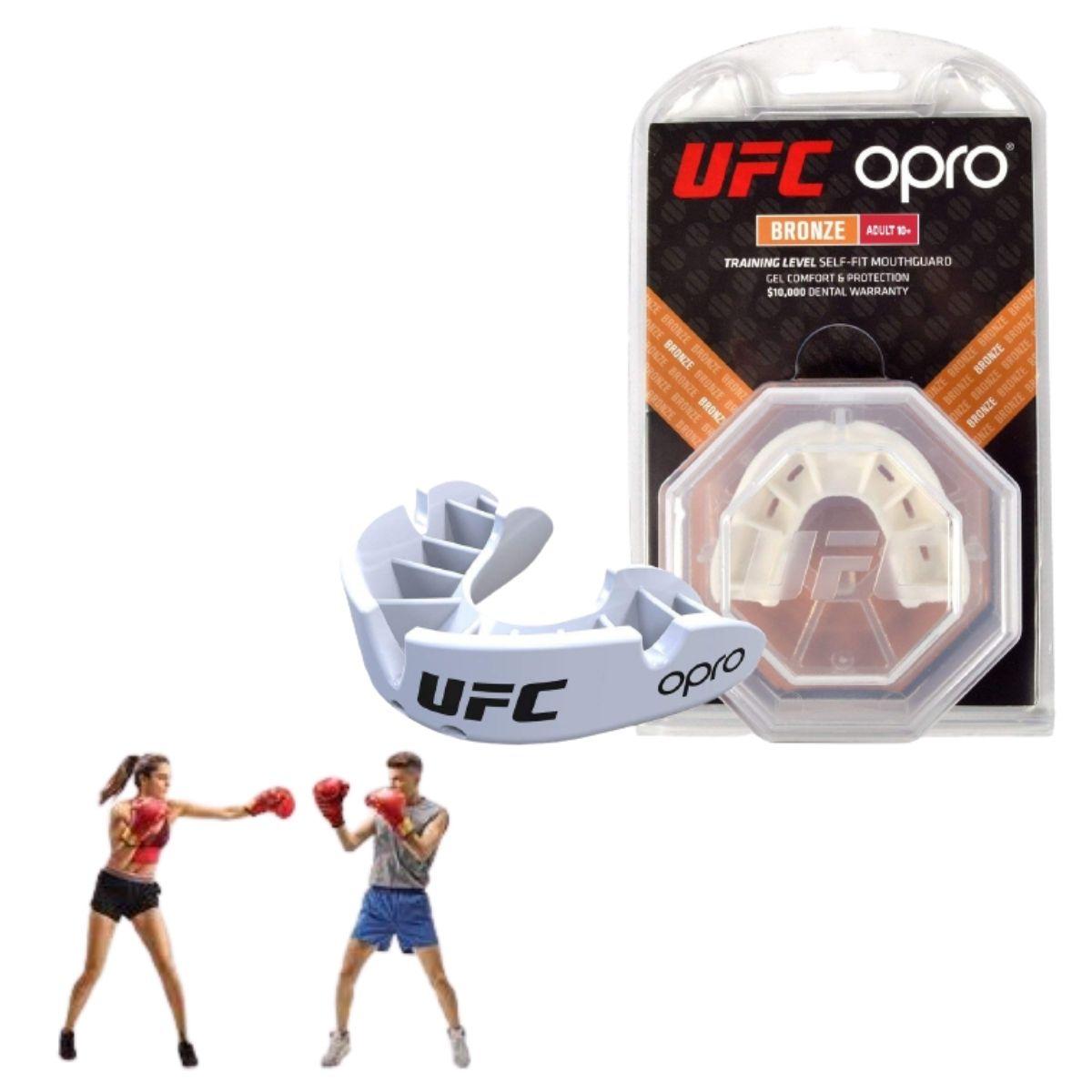 

Капа боксерская одночелюстная Opro Bronze Ufc Hologram White взрослая для защиты зубов