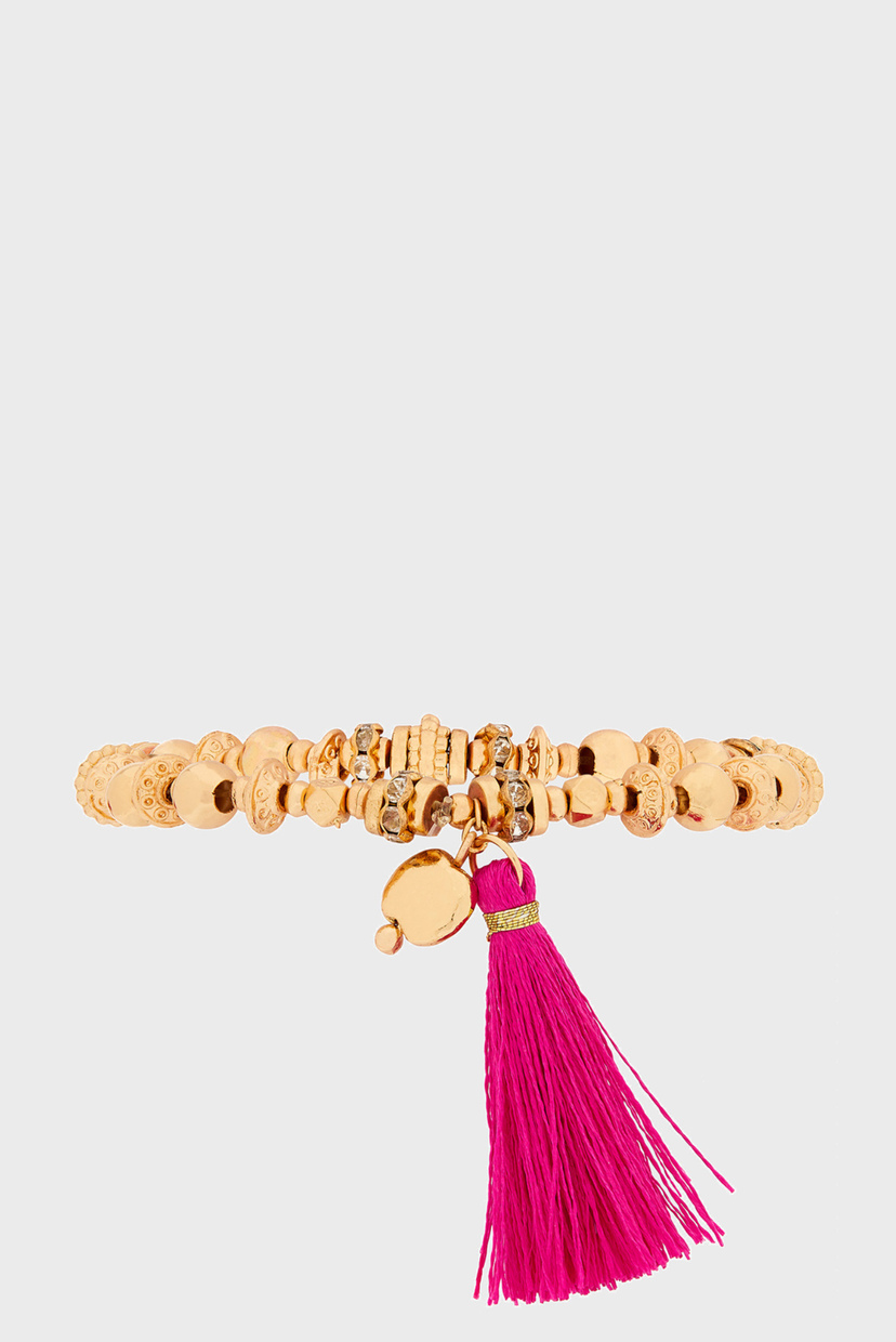

Женский золотистый браслет PINK TASSEL AND BEAD Accessorize OS 684710