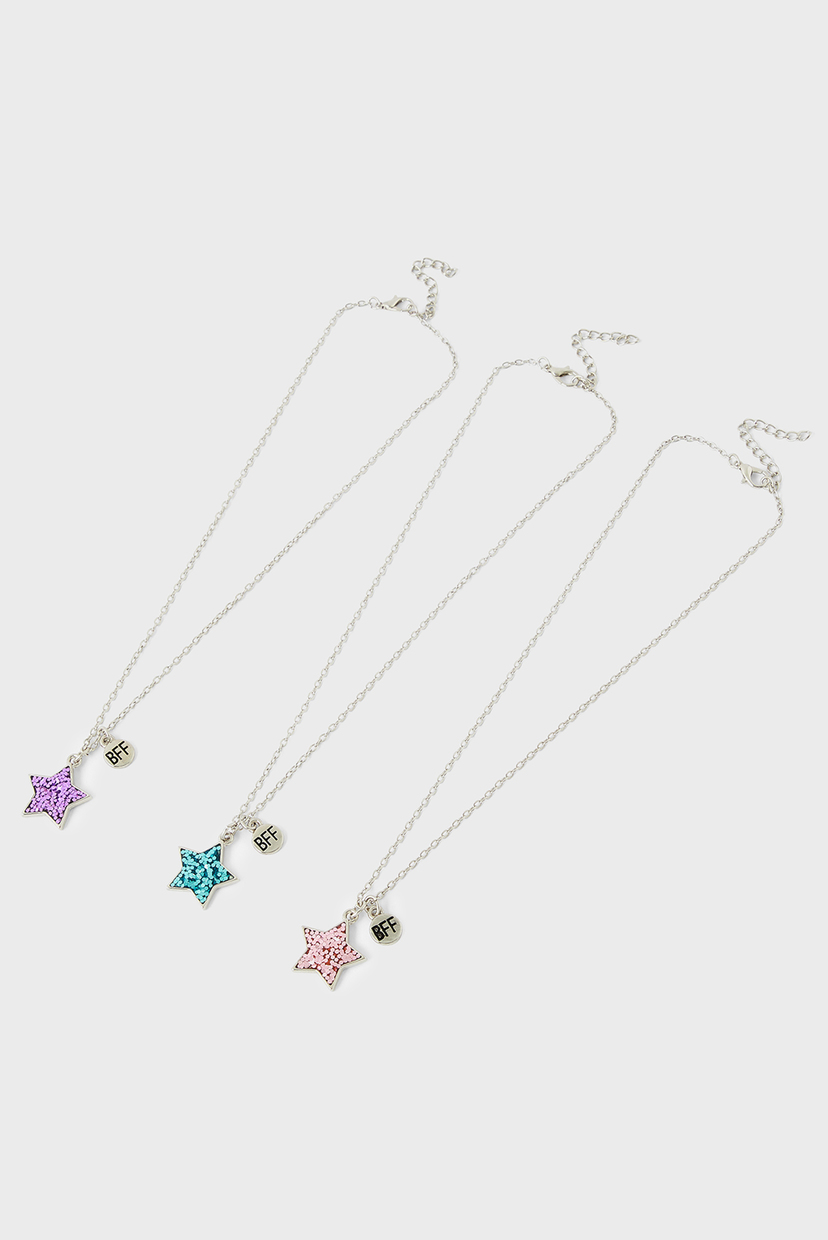

Детские серебристые подвески BFF NECKLACE SET (3 шт) Accessorize OS 183012