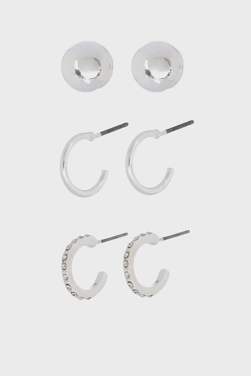 

Женские серебристые серьги (3 пары) Accessorize OS 981079