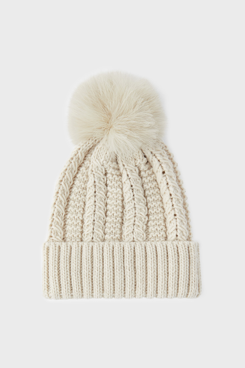 

Женская бежевая шапка LUXE POM BEANIE Accessorize OS 991065