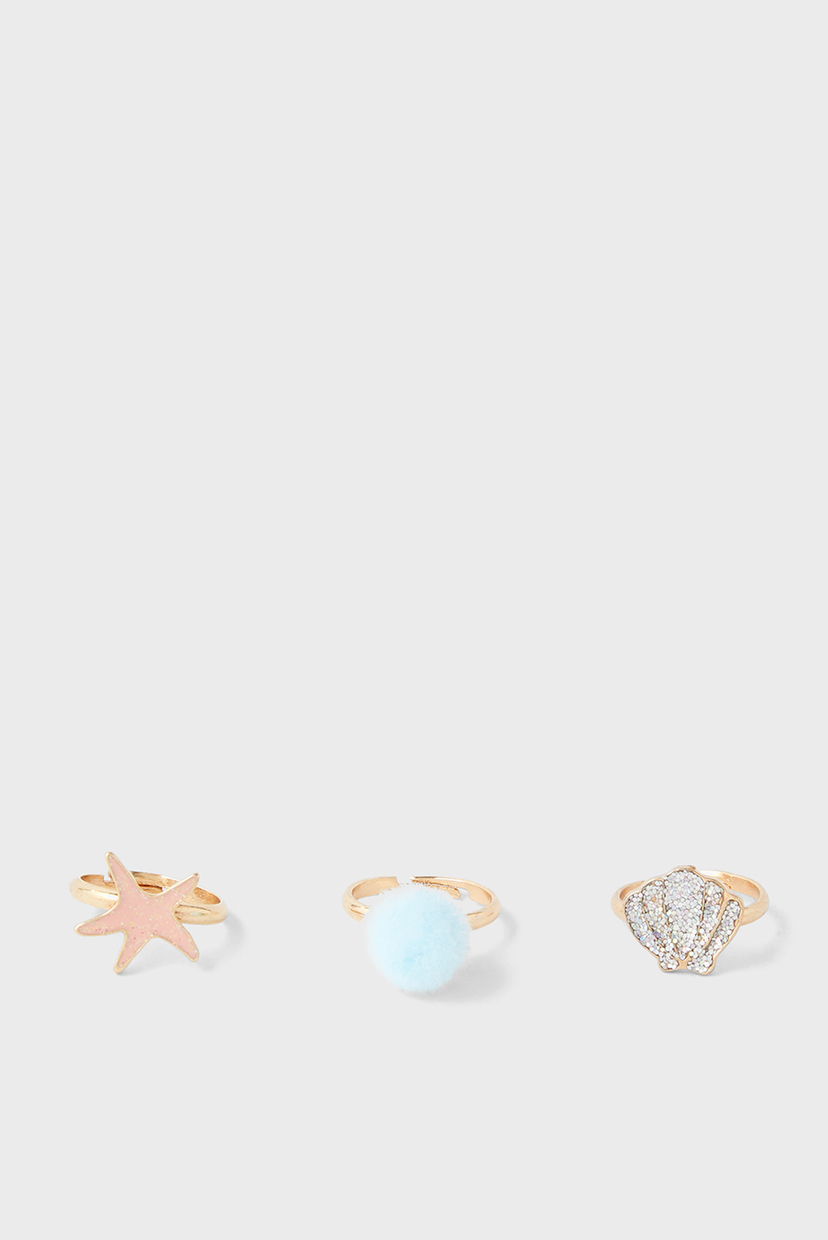 

Детские золотистые кольца MERMAID RING PAC (3 шт) Accessorize OS 183067