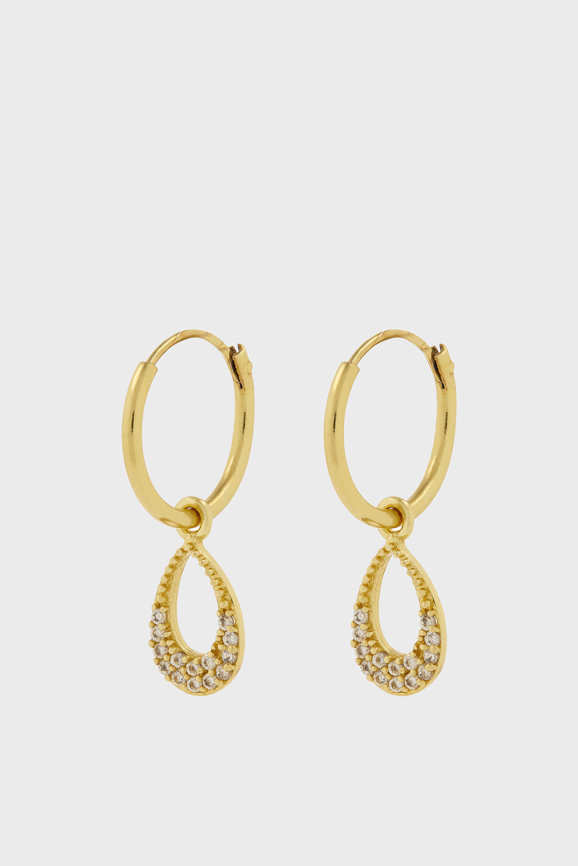 

Женские золотые серьги PEAR DROP HUGGIE EAR Accessorize OS 781521
