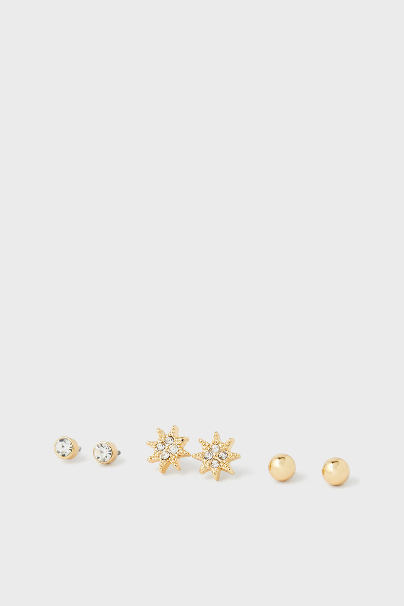 

Женские золотистые серьги PAVE STAR STUD P (3 пары) Accessorize OS 181827