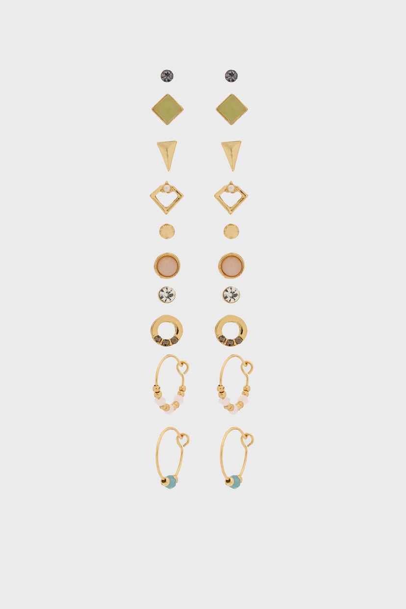 

Женские золотистые серьги PRETTY STONE ST (10 пар) Accessorize OS 785869