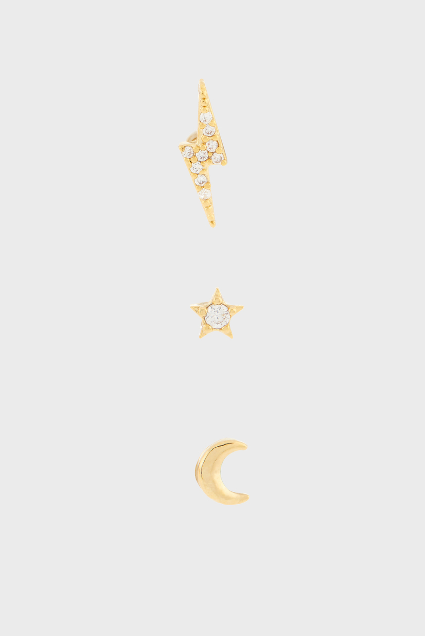 

Женские золотистые серьги-пирсинг (3 шт) Accessorize OS 981503