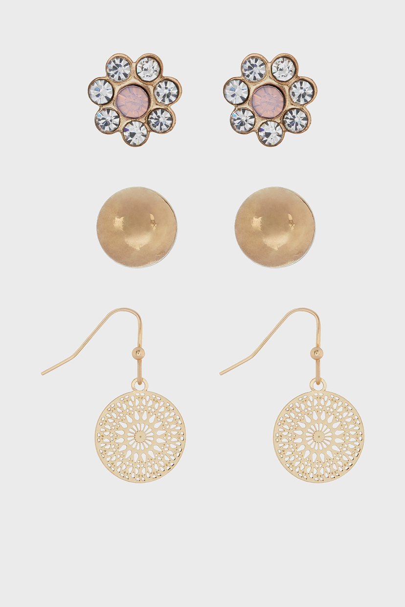 

Женские золотистые серьги (3 пары) Accessorize OS 981169